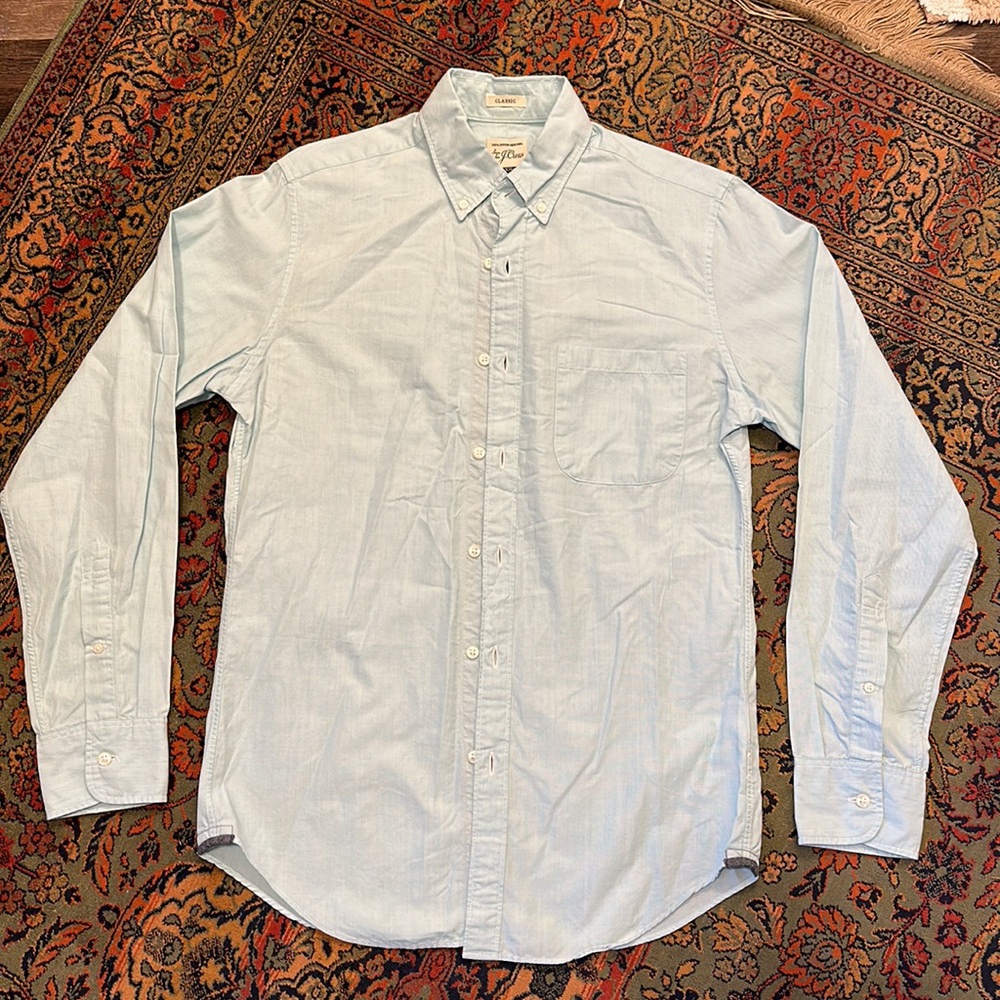 J. Crew Classic Cotton Dress Shirt XS, like new, baby blue